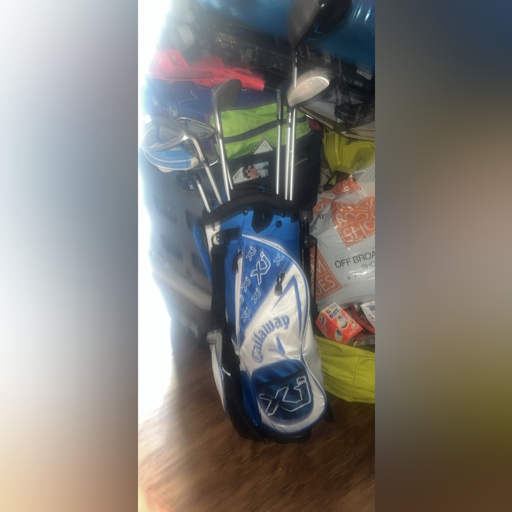 Callaway Blue and White Golf Bag with Clubs